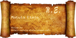 Matula Etele névjegykártya